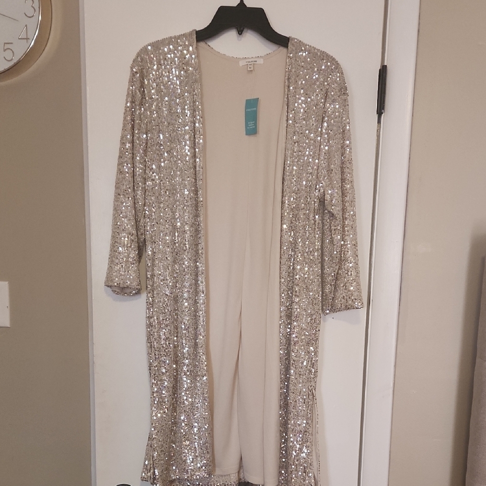 Sequin Open Front Jacket